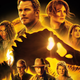 The cast on the cover of the Jurassic World Dominion home release.